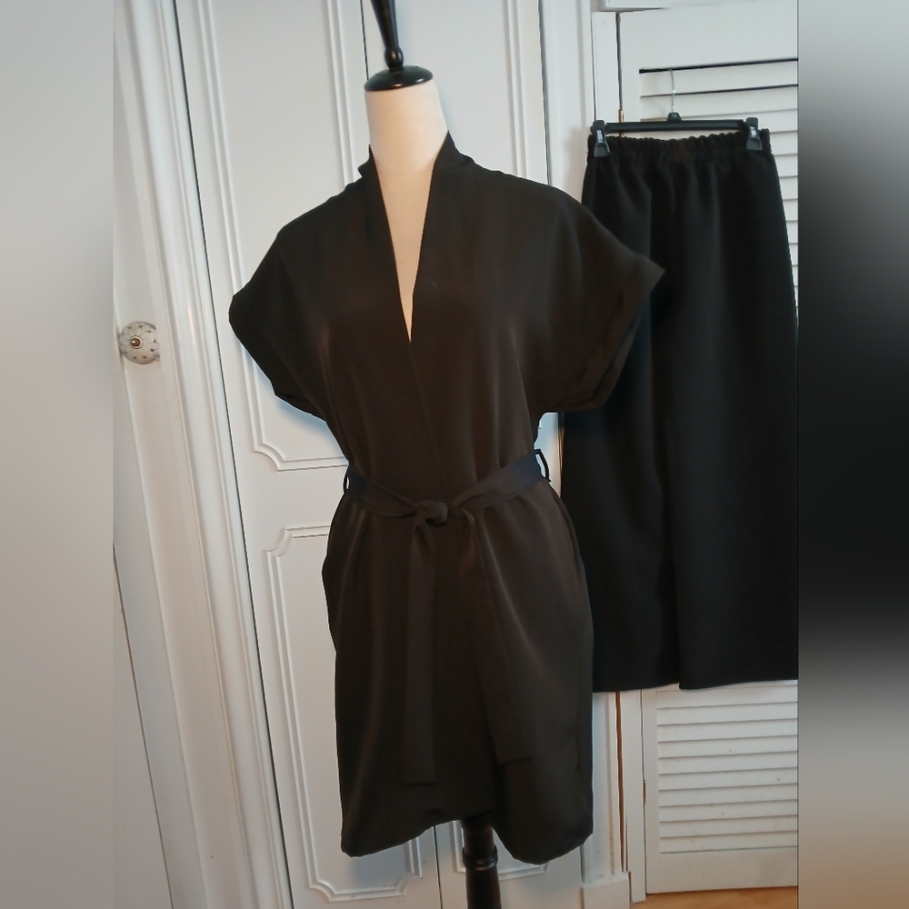 NWT 2 Pc Pantsuit Black Made In France